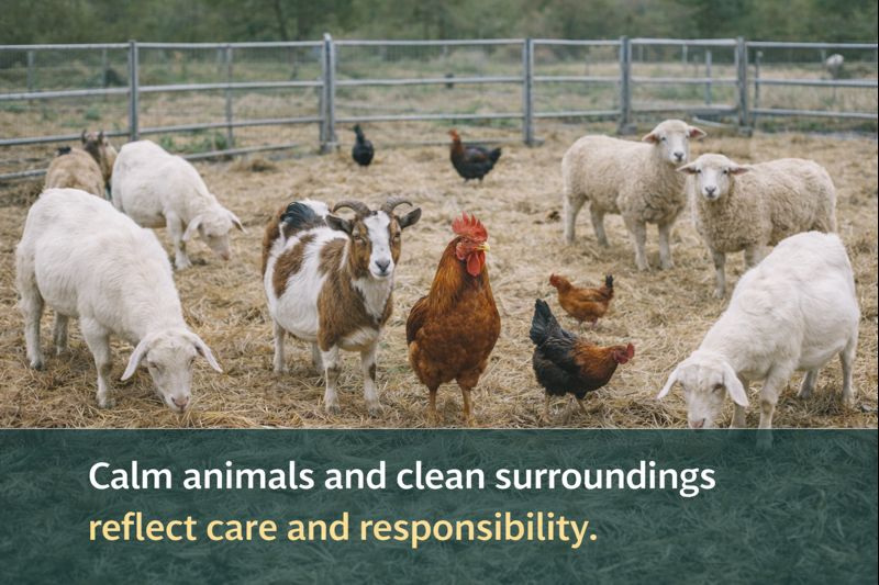Goat or lamb in clean farm setting
