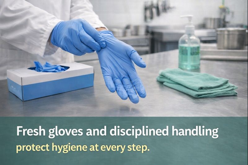 Gloves and hygienic handling practices